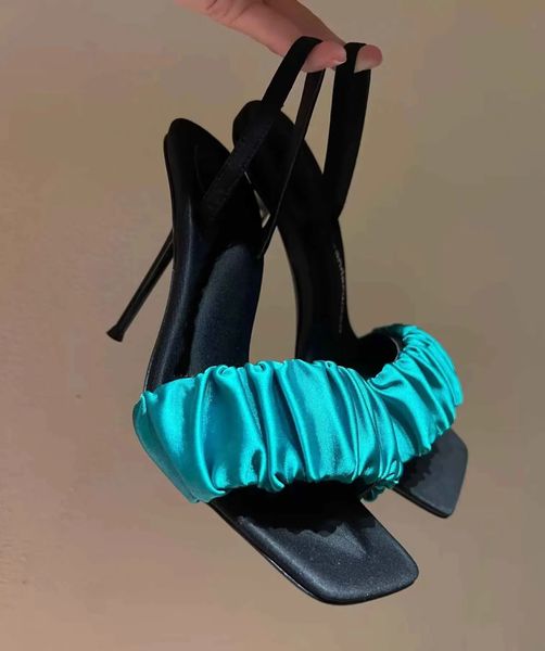 

famous 23s/s brand women wang julie sandals shoes black stain crystal slingback branding strappy lady high heels party wedding dress eu35-40