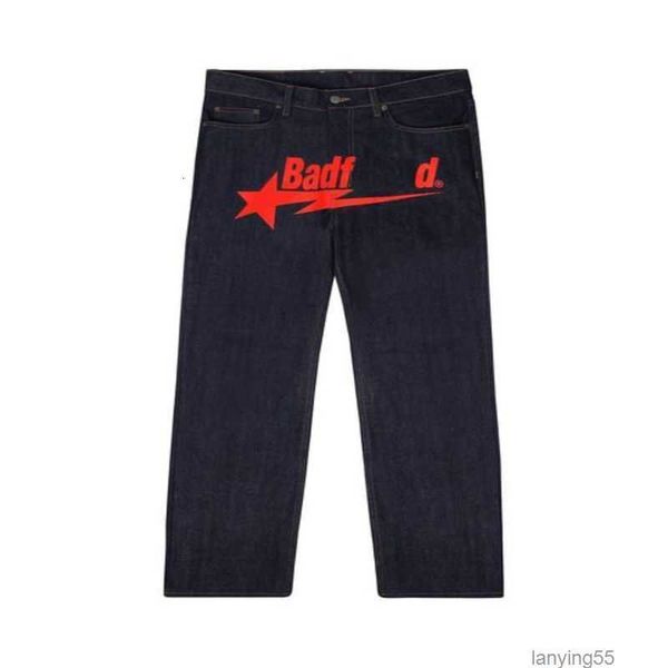 

2023 designer mens jeans university y2k badfriend hip hop letter printed black pants men women fashion casual rock wide foot baggy, Blue