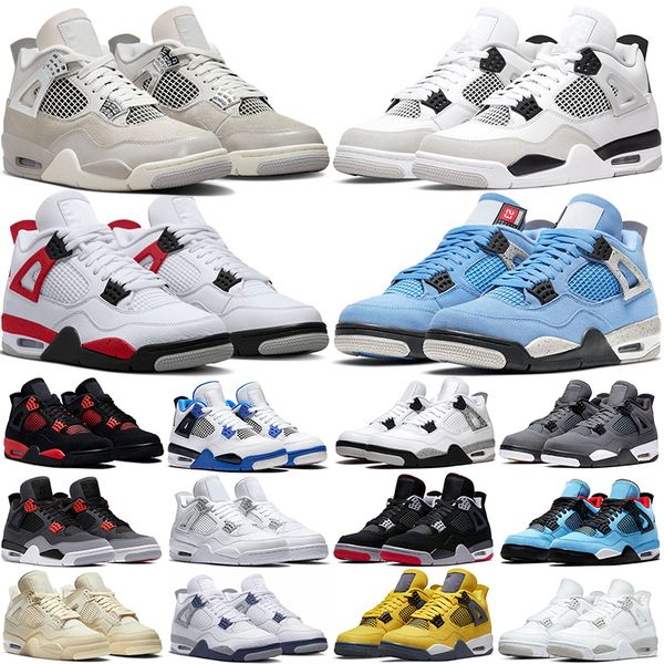 

jumpman 4 4s basketball shoes for men women frozen moments black cat military black university blue mens womens outdoors sneakers sports tra, White;red