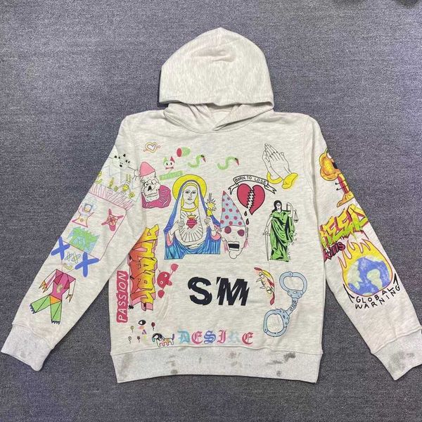 

men's hoodies readymade saint michael graffiti hoodie, Black
