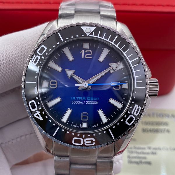 

sea aaa 3a quality ultra deep 6000 watches 45.5mm 215.30.46.21.03.001 master automatic mechanical movement men with gift box sapphire crysta, Slivery;black