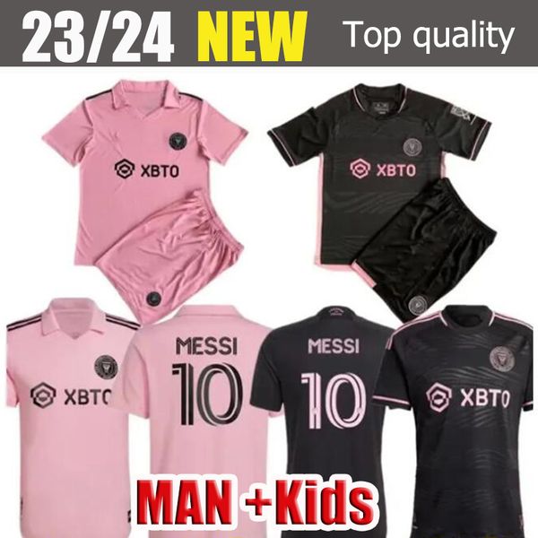 

kit 23 24 inter miami cf soccer jerseys short sleeve mota yedlin higuain men messi campana matuidi black white 2023 2024 football shirts, Black;yellow