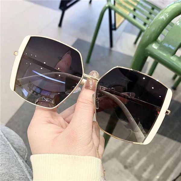 

double eyebrow sunglasses women high end sense slimming street fashion anti ultraviolet, White;black