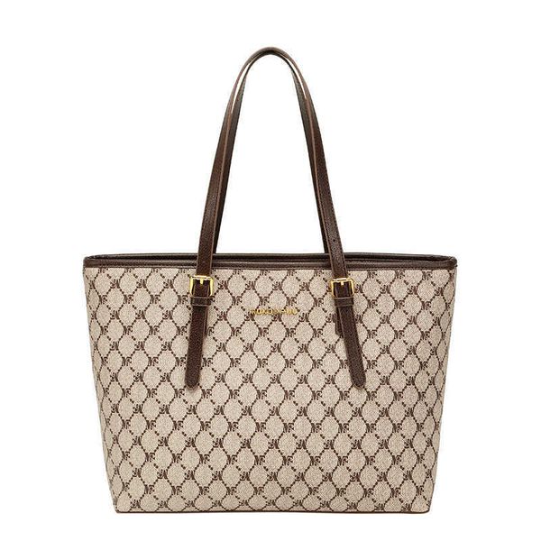 

2023 new high capacity printed tote bag women's one shoulder large bag commuter handbag