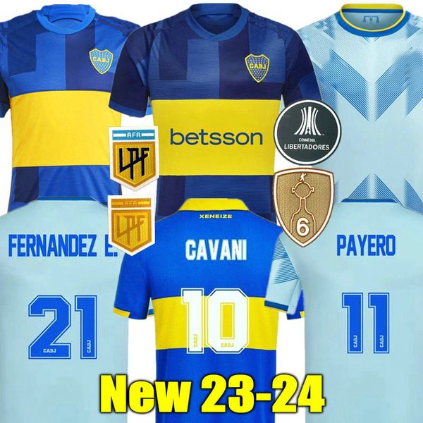 

cavani 2023 2024 boca juniors soccer jerseys fans player villa salvio men kids camisa de futebol 23 24 football shirt tevez carlitos marcos, Black;yellow