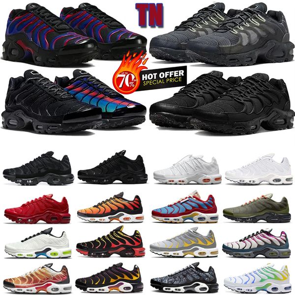 

tn max tn running shoes man women breathable sneakers triple black spray paint white blue size 36-46