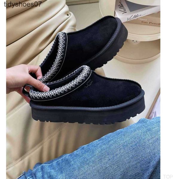 

boots women tazz slippers fur slides australia classic ultra mini platform boot ugglies tasman slip-on les petites wool blend chamois, Black