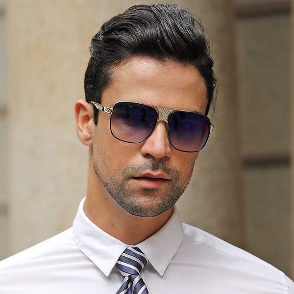 

fashion designer cool sunglasses 2020 new fashion men's 1255 classic metal, Silver