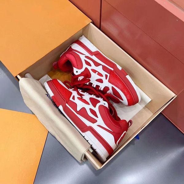 

2023s luxury men's casual shoes imported calfskin and magic sticky design us38-45 kmjk00000001, Red;white