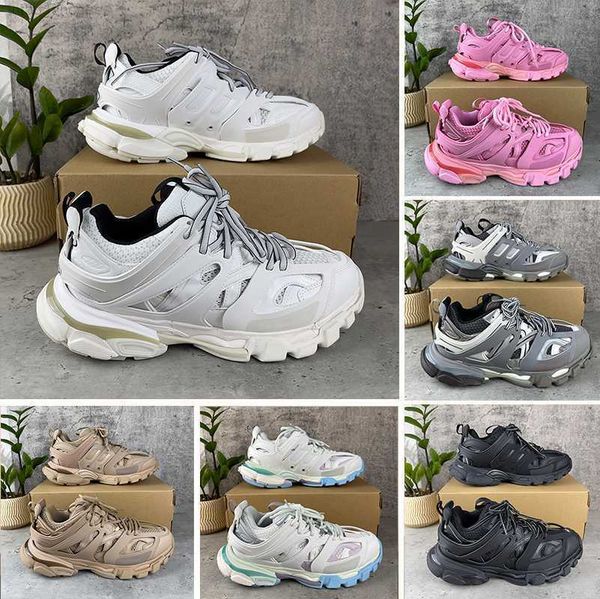 

2023 designer luxury brand men women casual shoes track 3 3.0 triple white black sneakers tess leather trainer nylon printed platform traine