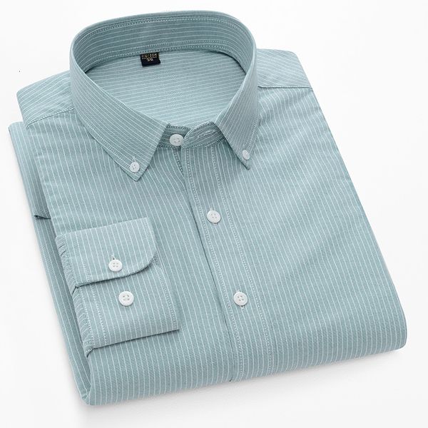 

men's dress shirts striped men casual pure cotton full sleeve button collar soft male business shirt autumn spring 230826, White;black