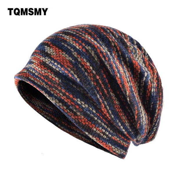 

beanie/skull caps tqmsmy lengthened skullies knitted wool hat men's winter cap keep warm beanies men bonnet plus velvet hats for women, Blue;gray