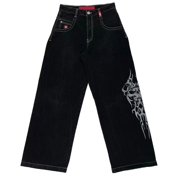 

men's jeans y2k hip hop gothic baggy jeans street wide leg pants men loose rock pants casual loose trousers joggers men streetwear 2308, Blue