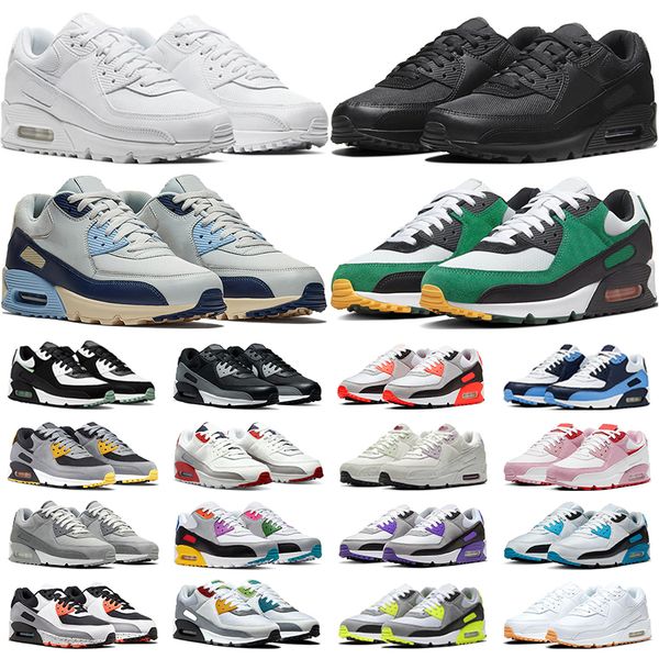 

og 90 men women running shoes 90s triple white black infrared green glow cool grey hyper grape laser blue mens trainer outdoor sneakers