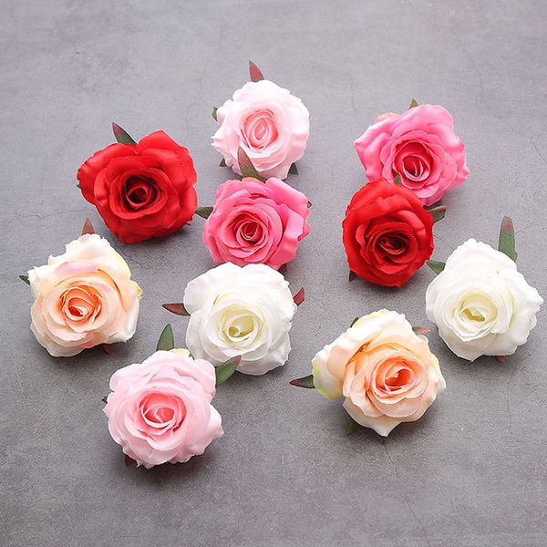 

rose heads artificial flowers rose plastic flowers fake flowers head silk flowers