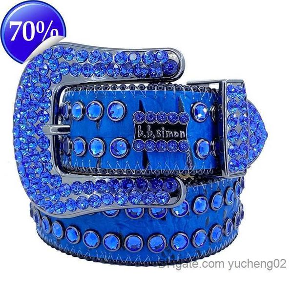 

1men 2023 women bb simon belt luxury designer belt retro needle buckle belts 20 color crystal diamond yucheng02q, Blue;gray