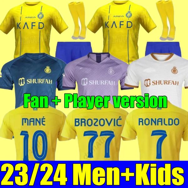 

7 cristiano ronaldo 10 sadio mane saudi al nassr 22 23 24 soccer jersey 94 anderson talisca 29 abdulrahman ghareeb 23 ayman ahmed 14 sami al, Black;yellow