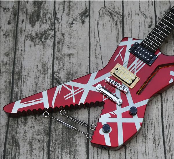 

eddie van halen striped shark silver/metalic electric guitar ibz explor