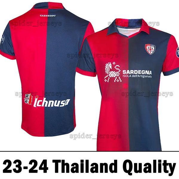 

cagliari calcio 2023 2024 soccer jerseys home nandez lapadula pavoletti 23 24 simeone luvumbo mancosu deiola viola special football shirts m, Black;yellow