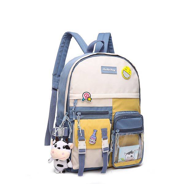 

school bags myvision korea kawaii pink backpack girl college student casual schoolbag ladies cute stitching 230826