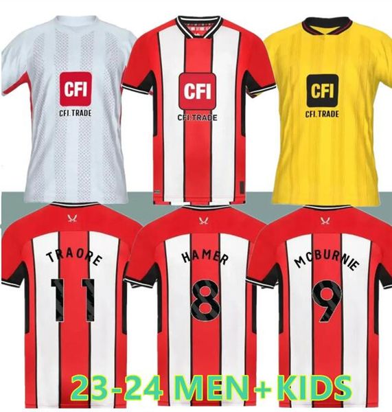 

2023/24 sheffield home away third soccer jerseys promotion kit sander berge 2023 2024 john egan rhian brewster anel ahmedhodzic oliver goalk, Black;yellow