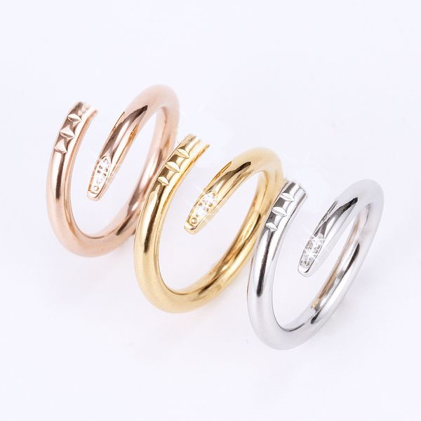 

rings designer ring love rings womens band ring jewelry titanium steel single nail european and american fashion street casual couple classi, Silver