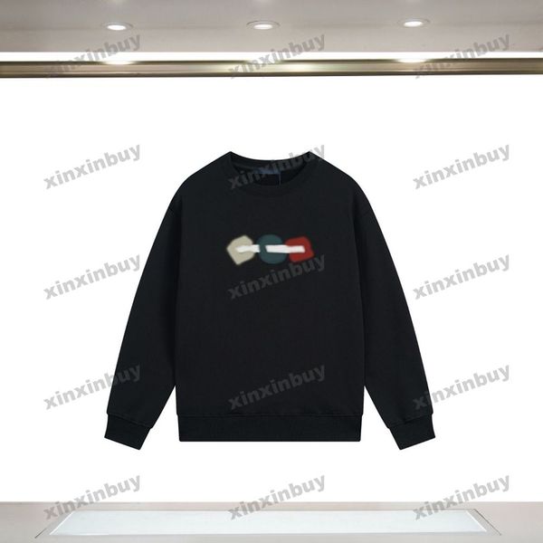 

xinxinbuy men women designer sweatshirt paris colorful floral letter embroidery green gray blue black white s-2xl, Black;brown