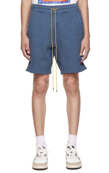 

rhude letter slogan embroidered drawstring shorts american street cotton 400g terry, White;black