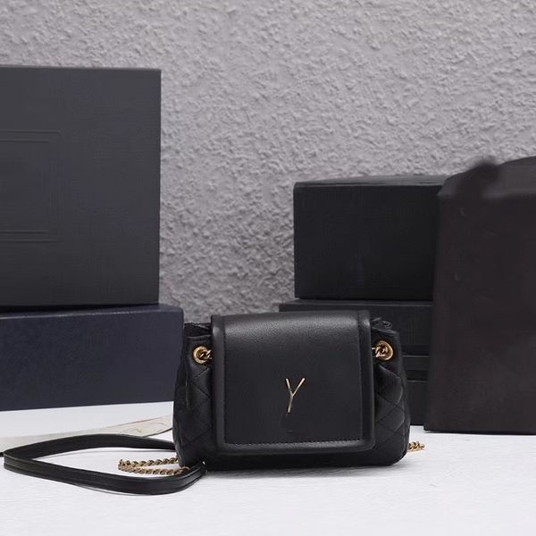 

luxurys designer bag leather mini tote handbag metal chain envelope package fashion vintage classic women's shoulder cross body bags