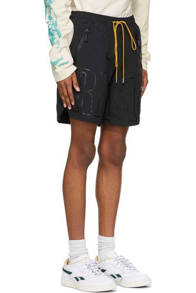 

rhude york limited letter 3m reflective printing shorts hip-hop casual pants summer fashion brand, White;black