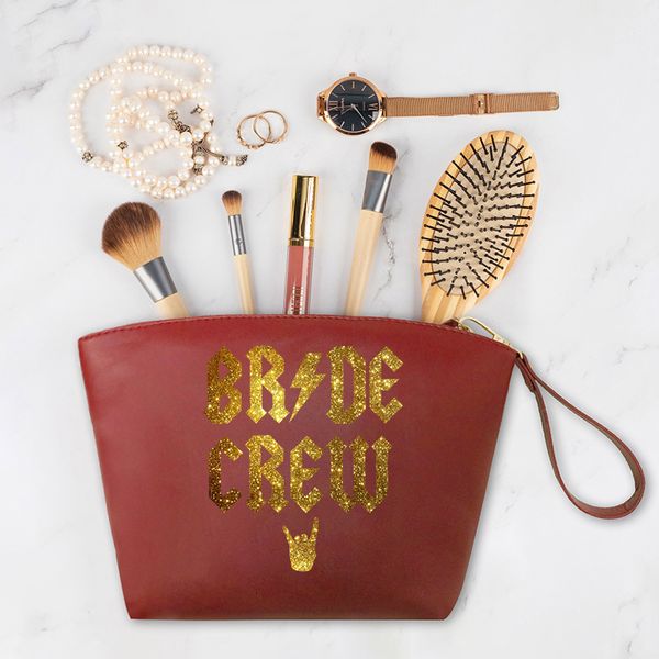 

waist bags bride crew women's makeup bag cosmetic pu evjf female handbags portable travel storage team boarding 230826