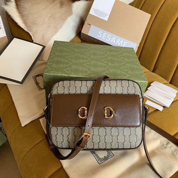 

designer messenger bag 22.5cm small shoulder bag 10a horsebit 1955 women genuine leather crossbody bags 645454 with box g095