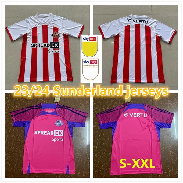 

23 24 sunderland soccer jerseys stewart simms roberts amad clarke dajaku embleton evans o'nien 2023 2024 football shirt pritchard mens, Black;yellow
