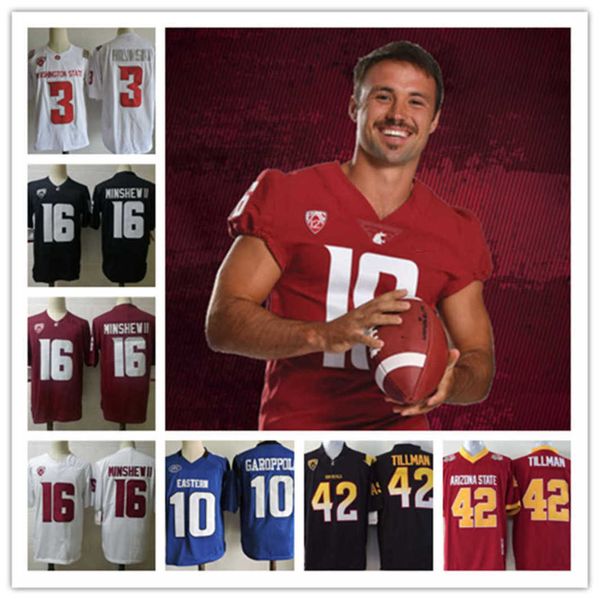 

ncaa washington state cougars football jersey tyler hilinski gardner minshew ii eastern illinois panthers jimmy garoppolo arizona state sun, Black