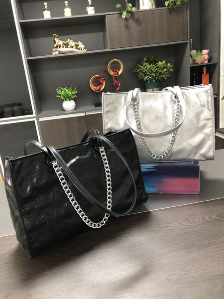 

luxury diamond checkered handbag fashion girls metal chain one shoulder tote bags lady style messenger shopping bag s0454, Black