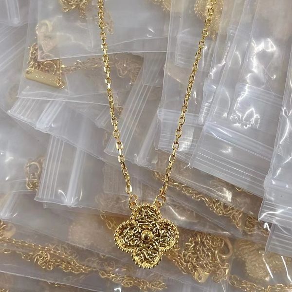 

four leaf clover necklace gemstone gold plated 18k designer for woman t0p advanced materials luxury classic style fashion anniversary gift 0, Silver