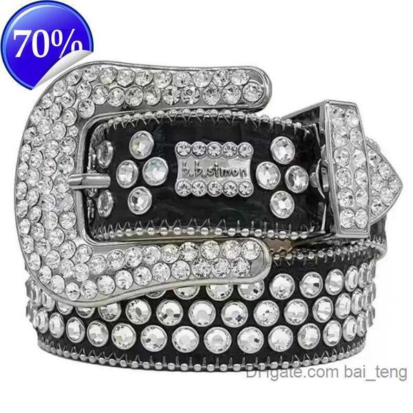 

1luxury designer bb belt simon belts for men women shiny diamond belt black on black blue white multicolour with bling rhinestones as gift 2, Blue;gray