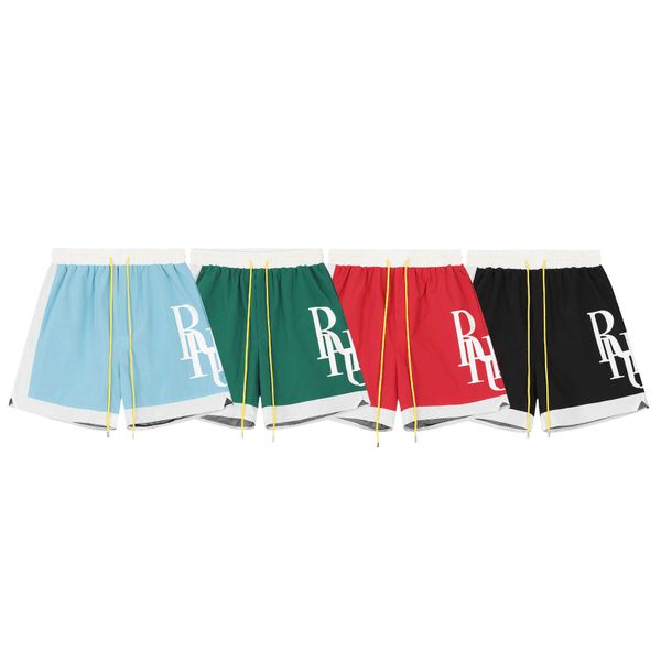 

rhude summer shorts panel contrast beach nylon shorts, White;black