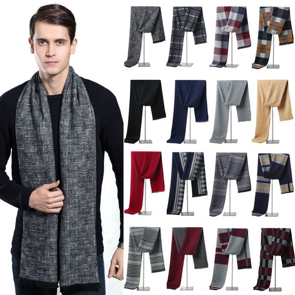 

scarves luxury brand plaid cashmere scarf for men winter warm neckerchief male business scarves long pashmina christmas gifts 230826, Blue;gray