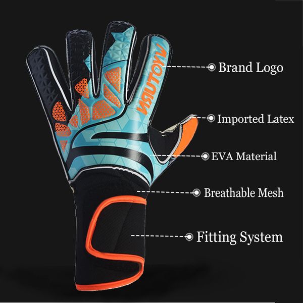 

sports gloves drop wyoturn 4mm thickened latex soccer football goalie gloves soccer professional goalkeeper gloves for sports 230826, Black