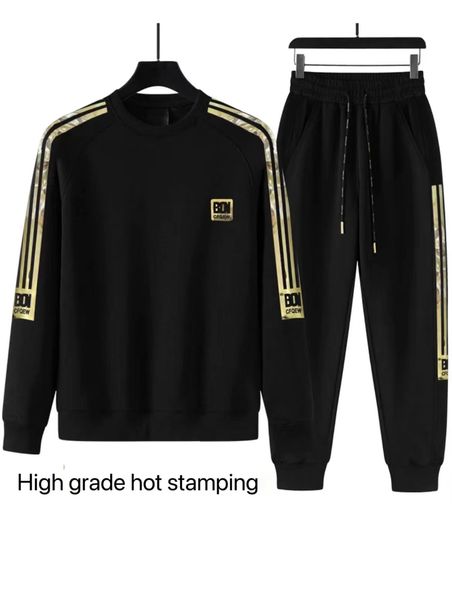 

autumn high end sports set men's sweater running suit couple set m-xxxxl, Black;brown