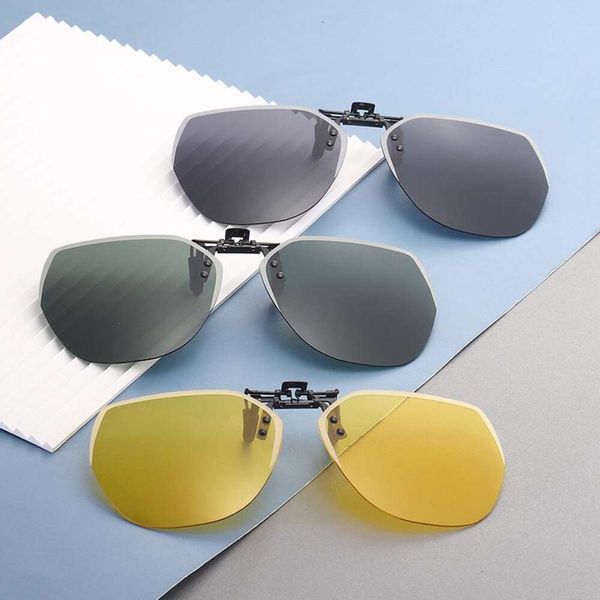 

style sunglasses clips frameless light polygon for men and women, White;black