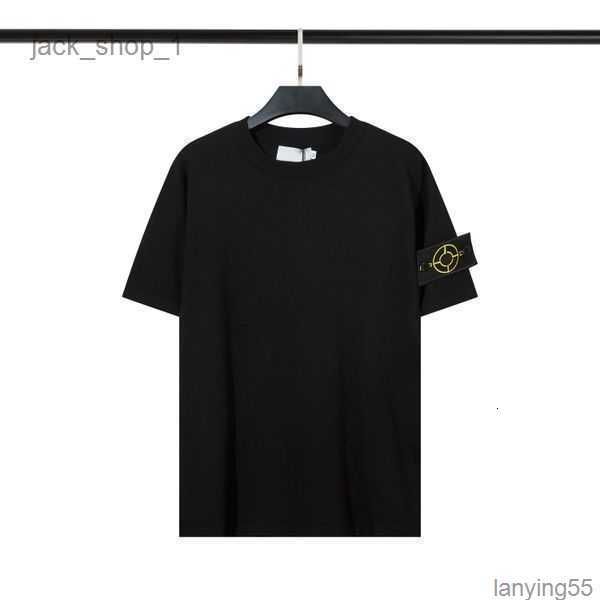 

men's t shirt company designer stone tees summer menswear breathable loose button badge lovers street fashion 100% cotton polo massimo, White;black