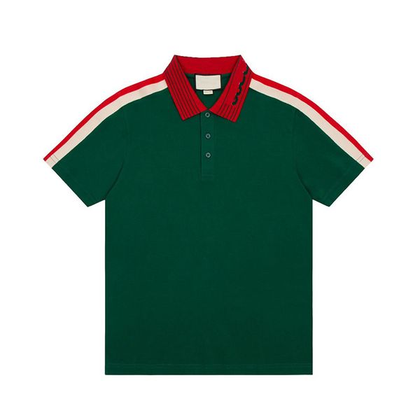 

mens polos tshirt gg shirt striped letter pattern designer polo neck color blocking short sleeved hemd homme camisa masculina pure cotton so, White;black