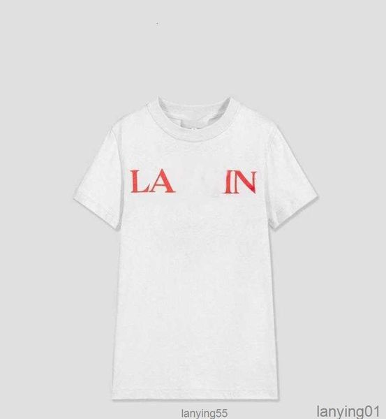 

ss23 designer lanvins t shirt fashion brand t-shirt women's spring and summer printed cotton men's short sleeve couple half loose, White;black