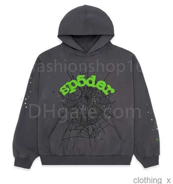 

sp5der young thug 555555 men women hoodie foam print spider web graphic pink sweatshirts y2k pullovers s-xl qchy, Black
