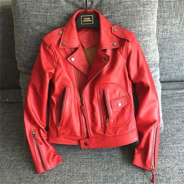 

women sheepskin bomber shearling jacket short leather jacket womens motorcycle jackets airforce flight coat black and red