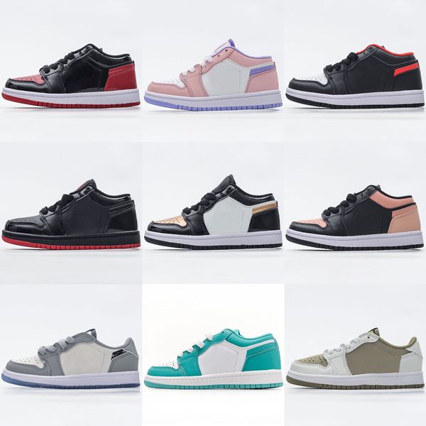 

jumpmans 1 low kids basketball shoes leather 1s cactus jack reverse mocha unc grey tie dye black phantom girls boys infant youth women outdo
