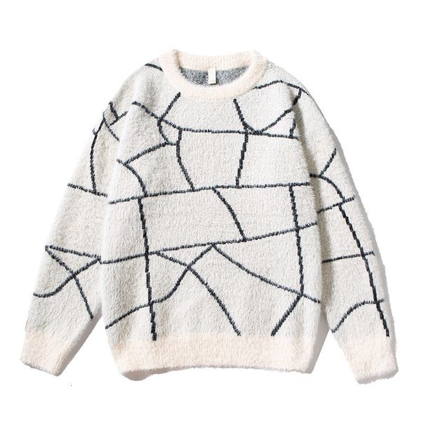 

men's sweaters sweaters men's black white long sleeves autumn winter pullover knitted o-neck 230826, White;black