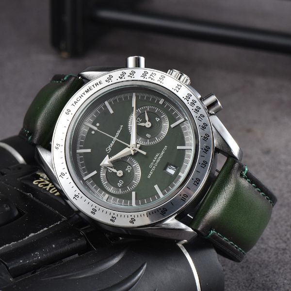 

omeg stainless steel wrist watches for men 2023 new mens watches all dial work quartz watchs luxury brand clock men fashion gg7, Slivery;golden
